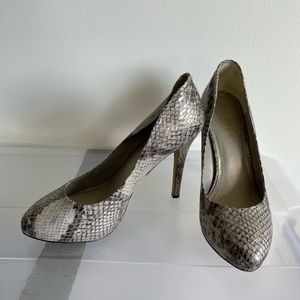 BCBG Snakeskin pumps